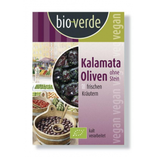 Schwarze Kalamata-Oliven ohne Stein