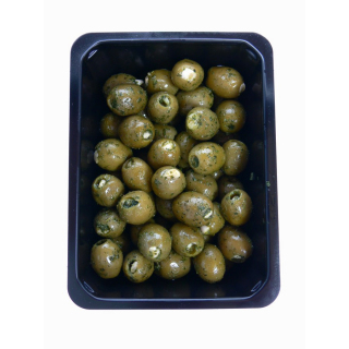 Oliven grün mit Knoblauchfüllung