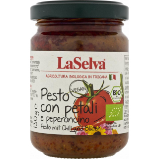 Pesto mit Chili und Blüten - Tomaten Würzpaste